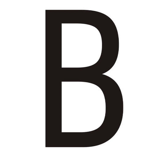 Character 'B' - Black Vinyl - 75mm - Pack of 10 - Min Order 2