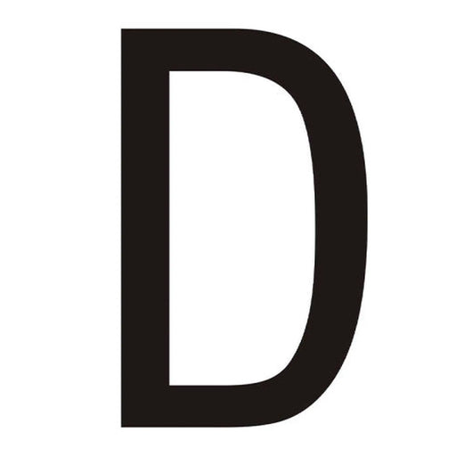 Character 'D' - Black Vinyl - 75mm - Pack of 10 - Min Order 2