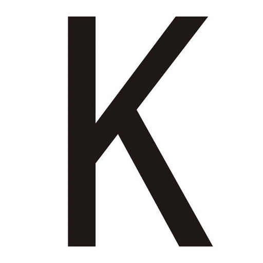 Character 'K' - Black Vinyl - 75mm - Pack of 10 - Min Order 2