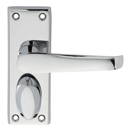 Victorian Lever On Backplate - Privacy - Polished Chrome 114MM X 38MM