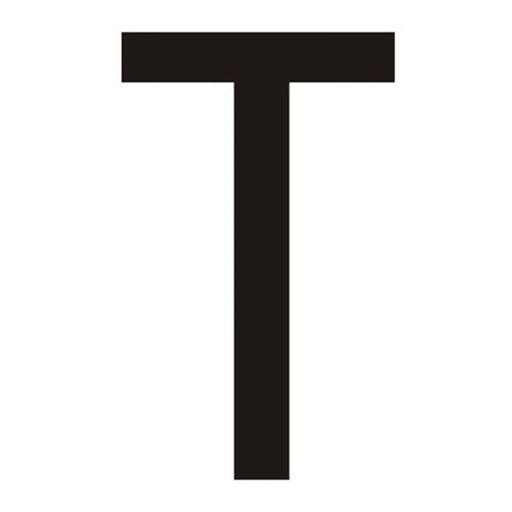Character 'T' - Black Vinyl - 75mm - Pack of 10 - Min Order 2