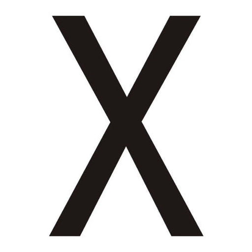 Character 'X' - Black Vinyl - 75mm - Pack of 10 - Min Order 2
