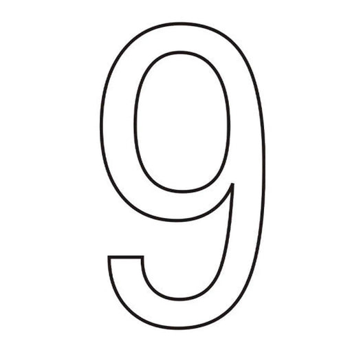 Character '9' - White Vinyl - 50mm - Pack of 10 - Min Order 2