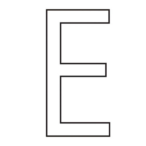 Character 'E' - White Vinyl - 50mm - Pack of 10 - Min Order 2