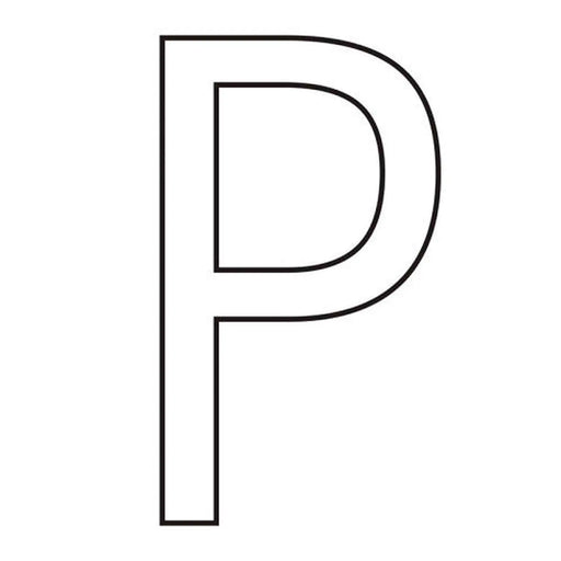 Character 'P' - White Vinyl - 50mm - Pack of 10 - Min Order 2