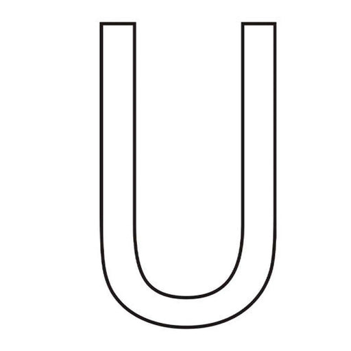 Character 'U' - White Vinyl - 50mm - Pack of 10 - Min Order 2