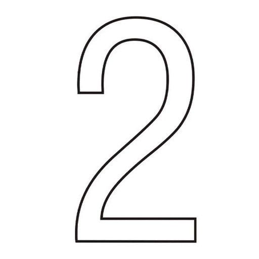 Character '2' - White Vinyl - 75mm - Pack of 10 - Min Order 2