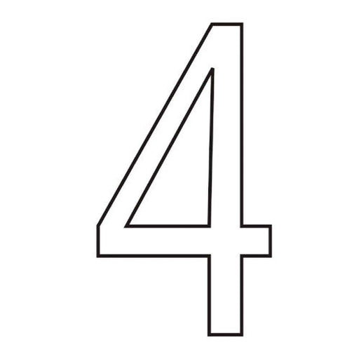 Character '4' - White Vinyl - 75mm - Pack of 10 - Min Order 2
