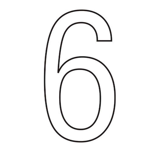 Character '6' - White Vinyl - 75mm - Pack of 10 - Min Order 2