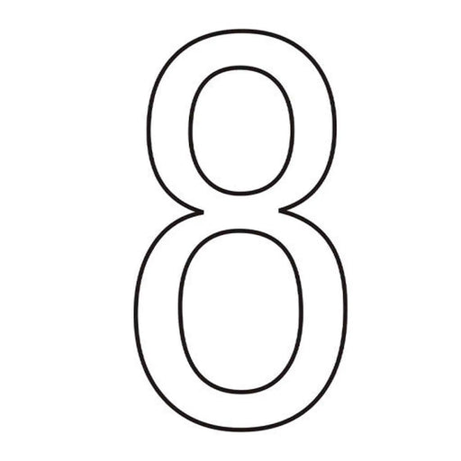 Character '8' - White Vinyl - 75mm - Pack of 10 - Min Order 2