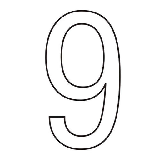 Character '9' - White Vinyl - 75mm - Pack of 10 - Min Order 2