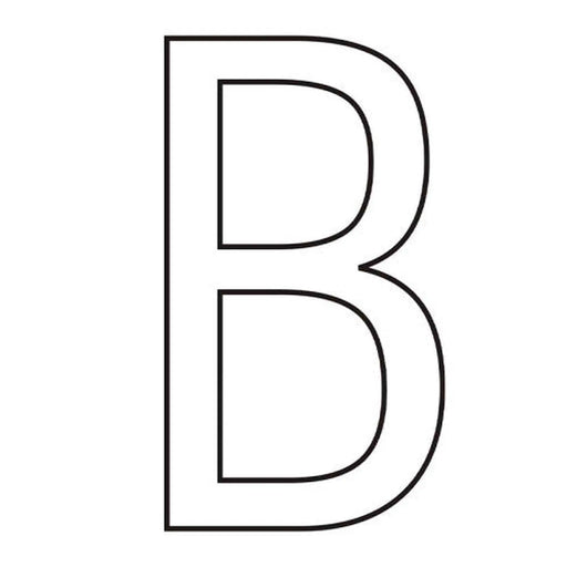Character 'B' - White Vinyl - 75mm - Pack of 10 - Min Order 2