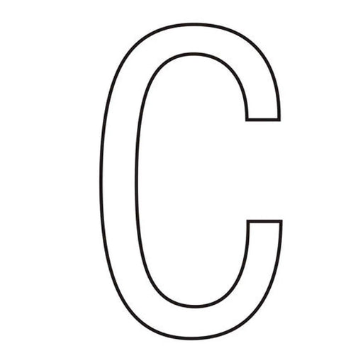 Character 'C' - White Vinyl - 75mm - Pack of 10 - Min Order 2