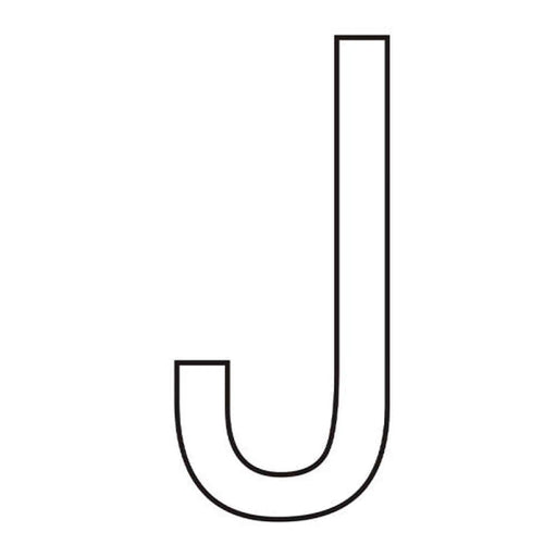 Character 'J' - White Vinyl - 75mm - Pack of 10 - Min Order 2