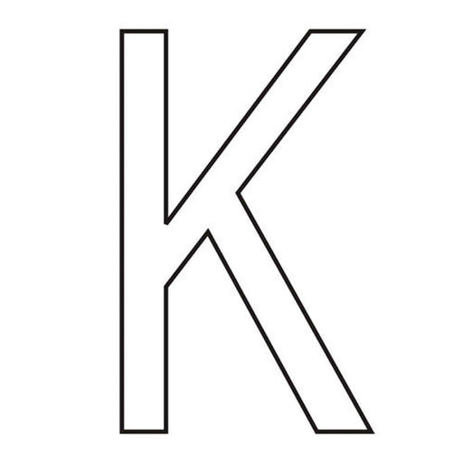 Character 'K' - White Vinyl - 75mm - Pack of 10 - Min Order 2