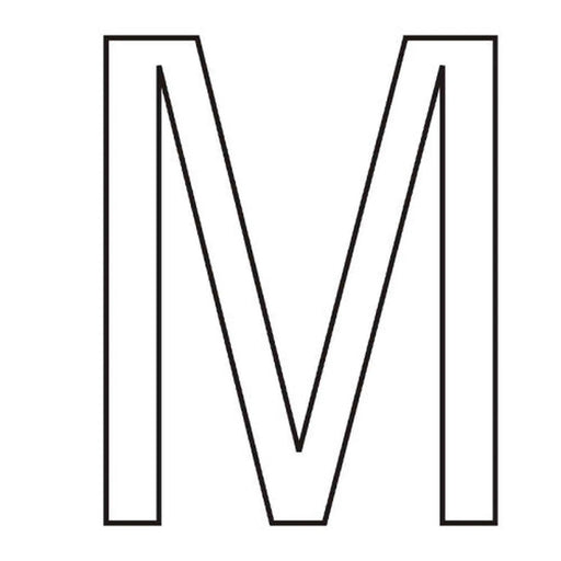 Character 'M' - White Vinyl - 75mm - Pack of 10 - Min Order 2