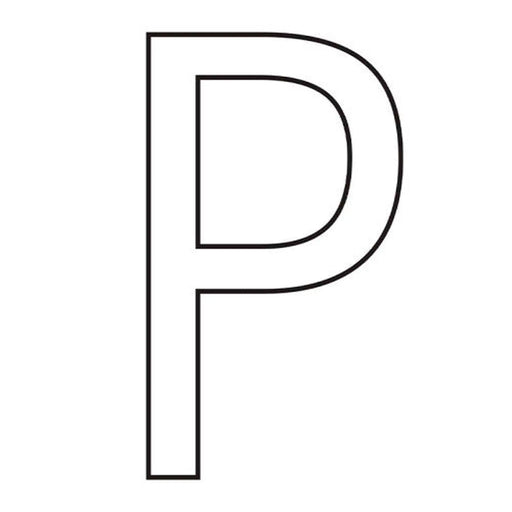 Character 'P' - White Vinyl - 75mm - Pack of 10 - Min Order 2