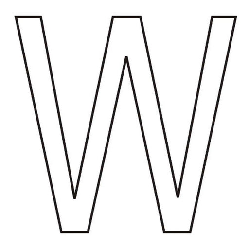 Character 'W' - White Vinyl - 75mm - Pack of 10 - Min Order 2