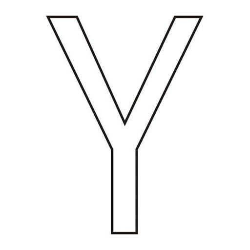 Character 'Y' - White Vinyl - 75mm - Pack of 10 - Min Order 2