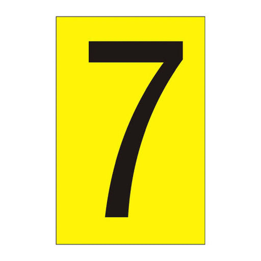 Character '7' - Yellow Vinyl - 50mm - Pack of 10 - Min Order 2