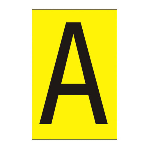 Character 'A' - Yellow Vinyl - 50mm - Pack of 10 - Min Order 2