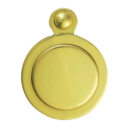 Escutcheon - Lock Profile Victorian Round Cover Face Fix - Polished Brass 32MM