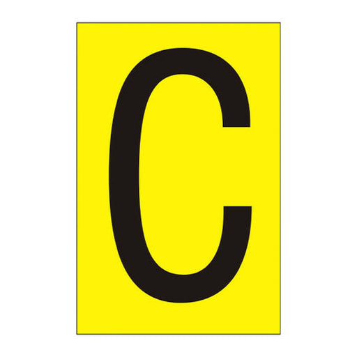 Character 'C' - Yellow Vinyl - 50mm - Pack of 10 - Min Order 2