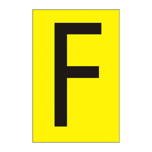 Character 'F' - Yellow Vinyl - 50mm - Pack of 10 - Min Order 2