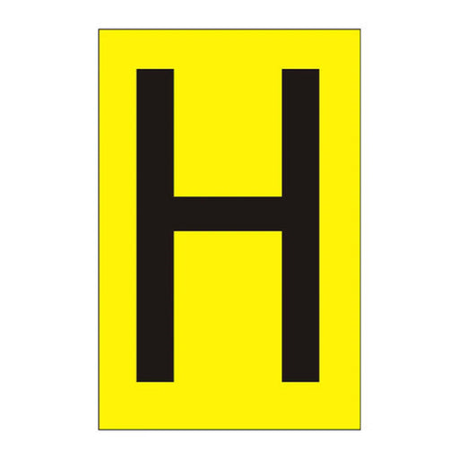 Character 'H' - Yellow Vinyl - 50mm - Pack of 10 - Min Order 2