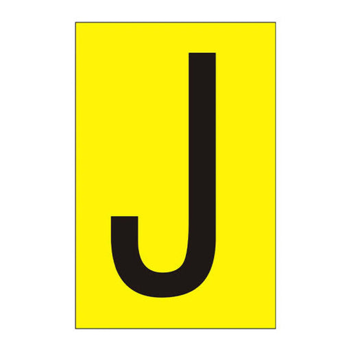 Character 'J' - Yellow Vinyl - 50mm - Pack of 10 - Min Order 2