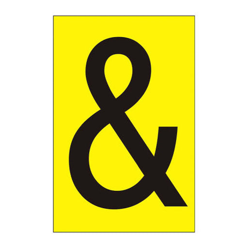 Character '&' - Yellow Vinyl - 50mm - Pack of 10 - Min Order 2