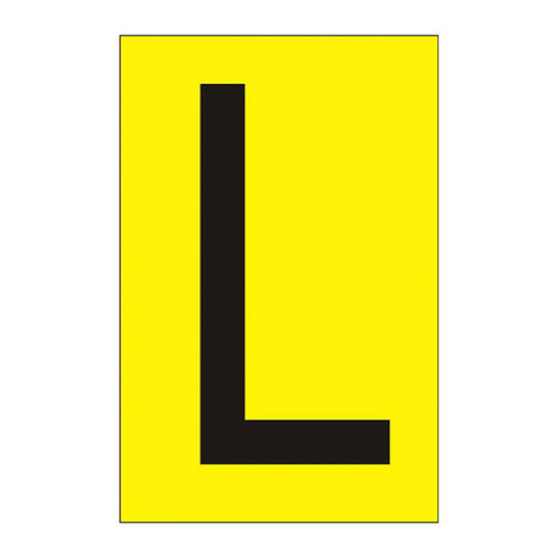 Character 'L' - Yellow Vinyl - 50mm - Pack of 10 - Min Order 2