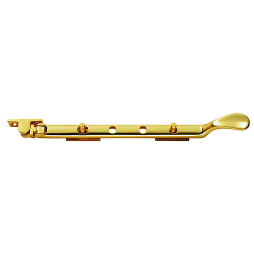264Mm Victorian Casement Stay - Polished Brass 270mm