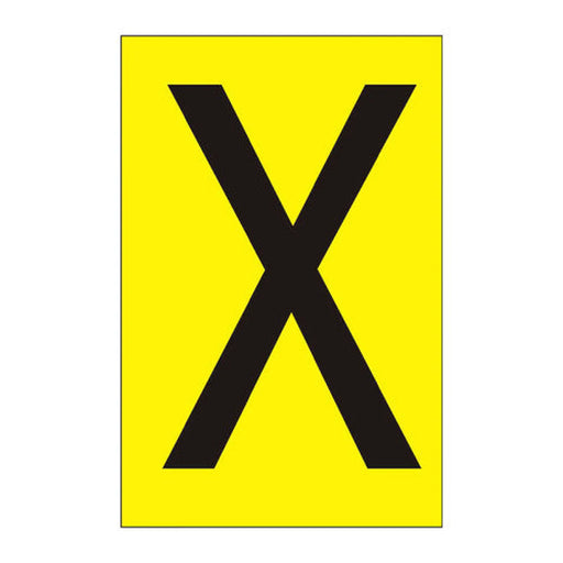 Character 'X' - Yellow Vinyl - 50mm - Pack of 10 - Min Order 2