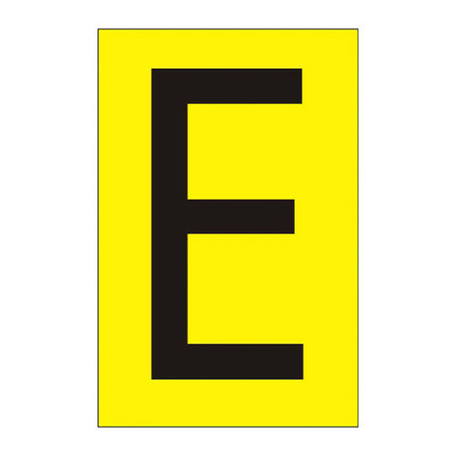 Character 'E' - Yellow Vinyl - 75mm - Pack of 10 - Min Order 2