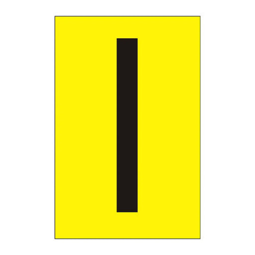 Character 'I' - Yellow Vinyl - 75mm - Pack of 10 - Min Order 2