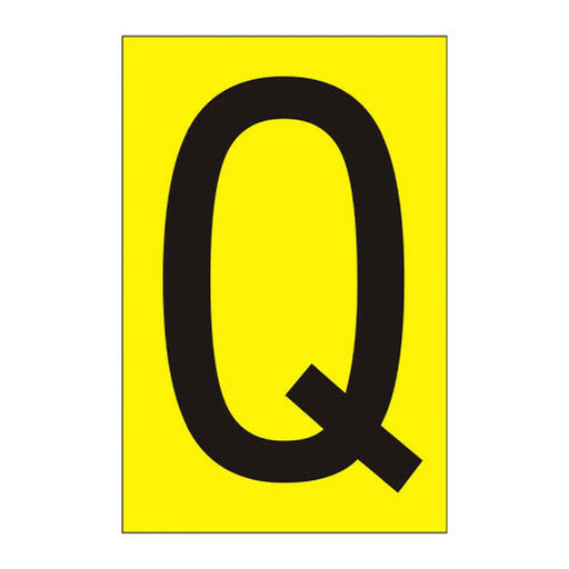 Character 'Q' - Yellow Vinyl - 75mm - Pack of 10 - Min Order 2