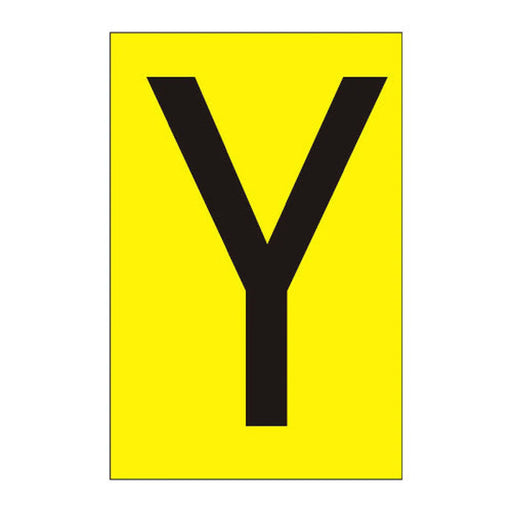 Character 'Y' - Yellow Vinyl - 75mm - Pack of 10 - Min Order 2