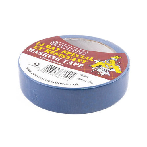 UV Resistant Medium Tack Masking Tape 25mm x 25m Roll - Pack of 9