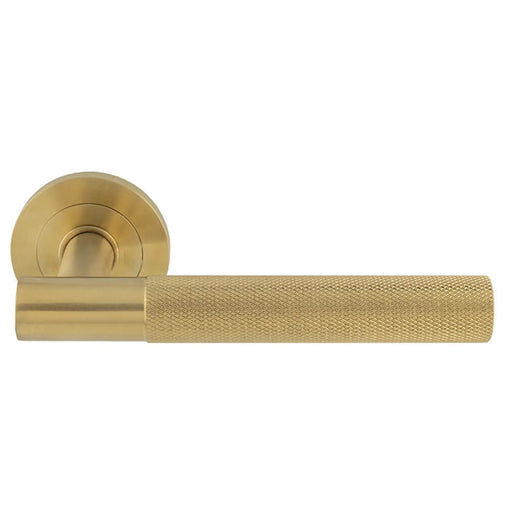 Arrow Lever On Sprung Screw-On Round Rose - Satin PVD