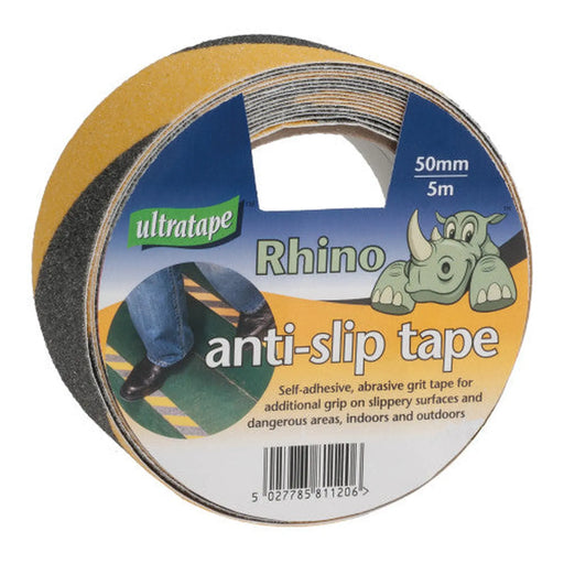 Black/Yellow Anti Slip Tape, 50mm x 5m - Pack of 6
