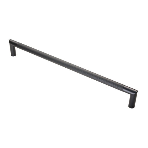 20Mm Dia. Crown Knurled Pull Handle - 450Mm C/C - Bolt Through Fixing - Matt Black