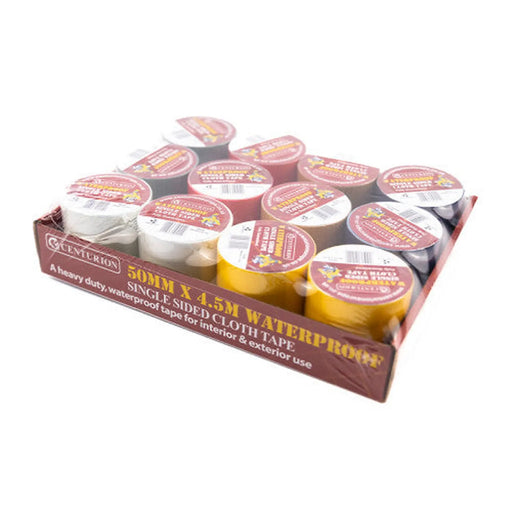 Heavy Duty Cloth Tape in Assorted Colour 50mm x 4.5m Roll - Pack of 12