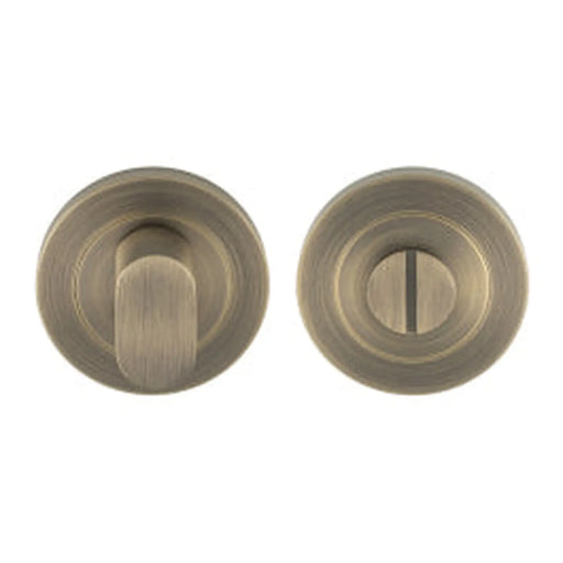 Turn & Release - 5Mm Spindle - Screw-On Round Rose - Antique Brass