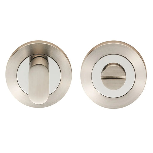 Turn & Release - 5Mm Spindle - Screw-On Round Rose - Bright Stainless Steel/Satin Stainless Steel