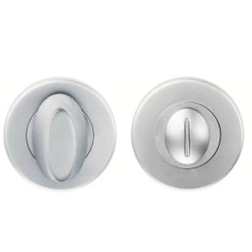 Turn & Release On Concealed Fix Push On Round Rose - Satin Chrome 52MM