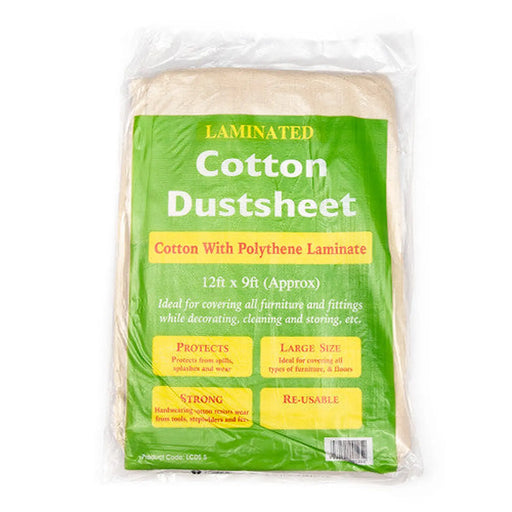 Laminated Cotton Dust Sheet, 12' x 9' / 3.6 x 2.7m