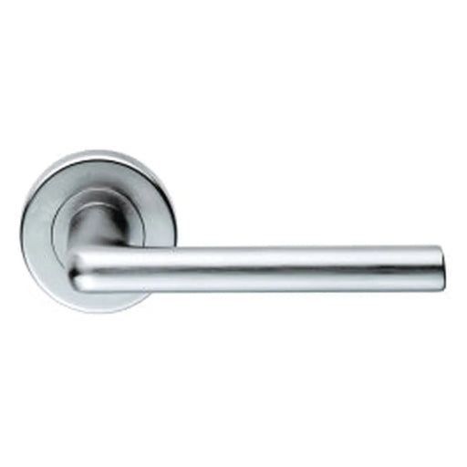 Uno Lever On Sprung Push-On Round Rose - Satin Chrome 52 MM DIA