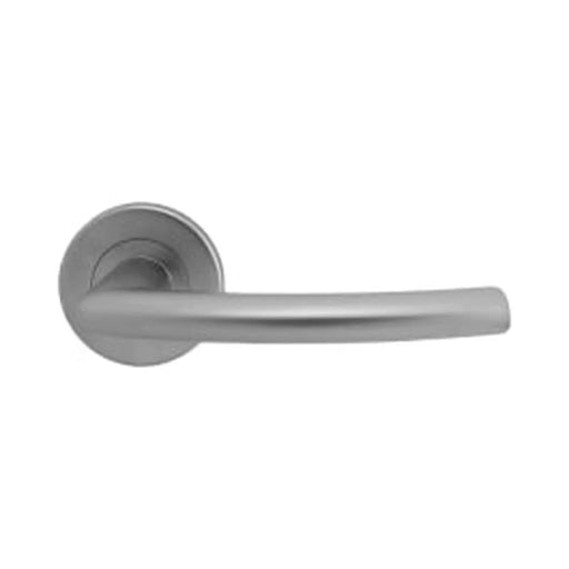 Dos Lever On Sprung Push-On Round Rose - Satin Chrome 52 MM DIA