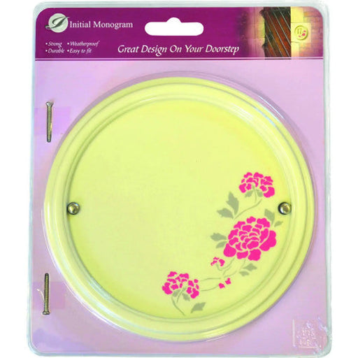 Hand Painted Flower Design Plaque 225mm dia - Pack of 2